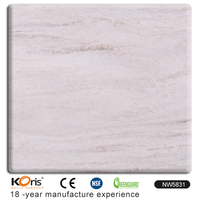Customized thickness 6-30 mm Veined Acrylic Solid Surface Designs for Table Top
