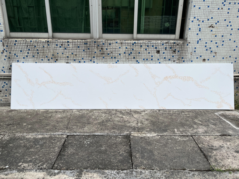 Gold Calacatta Acrylic Solid Surface Sheet for receiption desk kitchen counter top Artificial marble