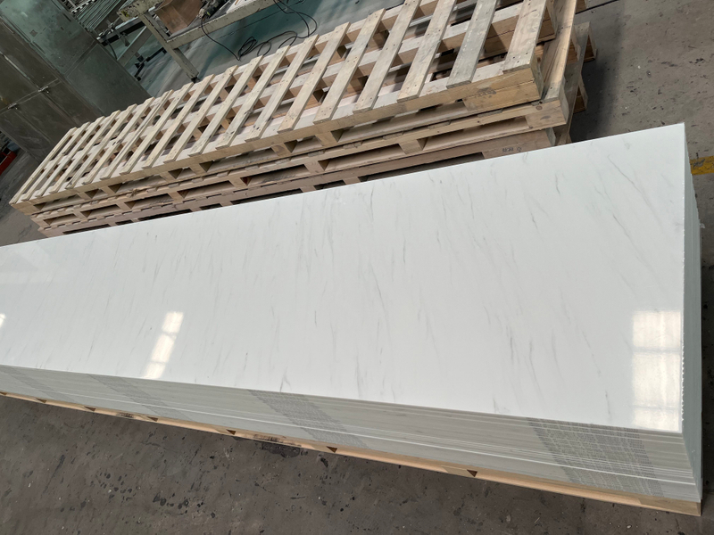 Calacatta Artificial Stone Material Big Slab Acrylic Solid Surface Sheet for receiption desk kitchen counter top 