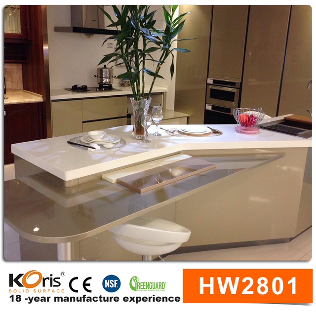 Artificial Stone Quantity White Artificial Marble Sheet Counter Top Acrylic Solid Surface Kitchen Countertop
