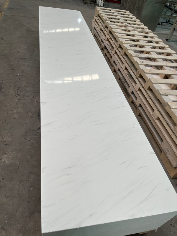 Calacatta Artificial Stone Material Big Slab Acrylic Solid Surface Sheet for receiption desk kitchen counter top 